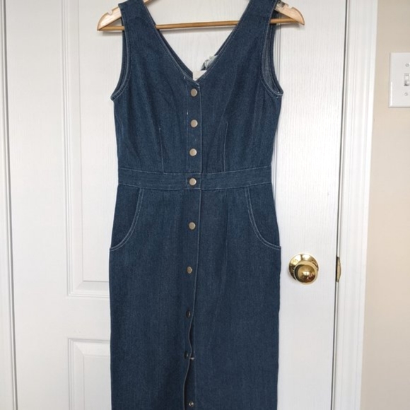 Mo.vint NY Denim Fitted Button Down Dress - Picture 11 of 12